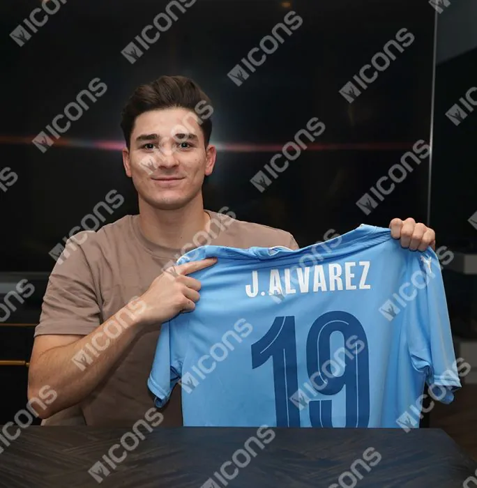 Buy Julian Alvarez Back autographed Manchester City 2023-24 Home