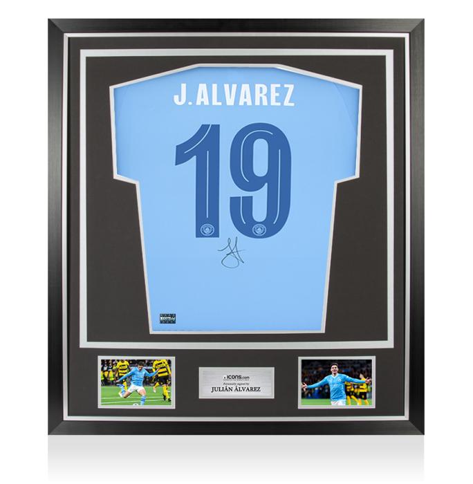 Buy Julian Alvarez Back autographed Manchester City 2023-24 Home