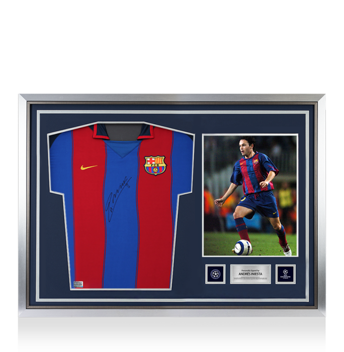 Andres Iniesta Official UEFA Champions League Front Signed and