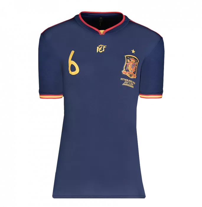 Andres Iniesta Back Signed Spain 2010 Away Shirt In Classic