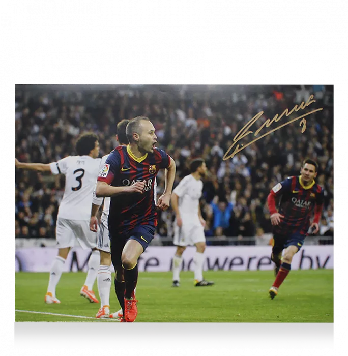 Andres Iniesta Official FC Barcelona Signed and Framed Photo