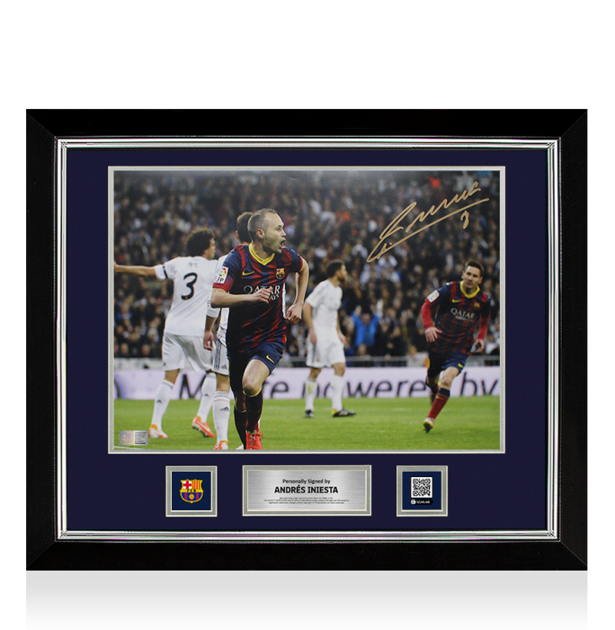 Andres Iniesta Official FC Barcelona Signed and Framed Photo