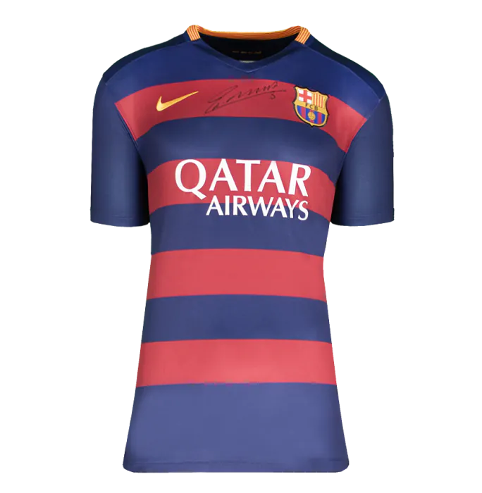 Andres Iniesta Official FC Barcelona Front Signed and Framed 2015