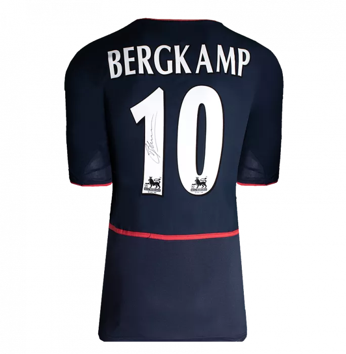 Dennis Bergkamp Back Signed Arsenal 2004-05 Away Shirt In