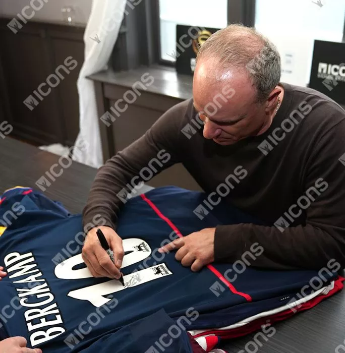 Dennis Bergkamp Back Signed Arsenal 2004-05 Away Shirt In