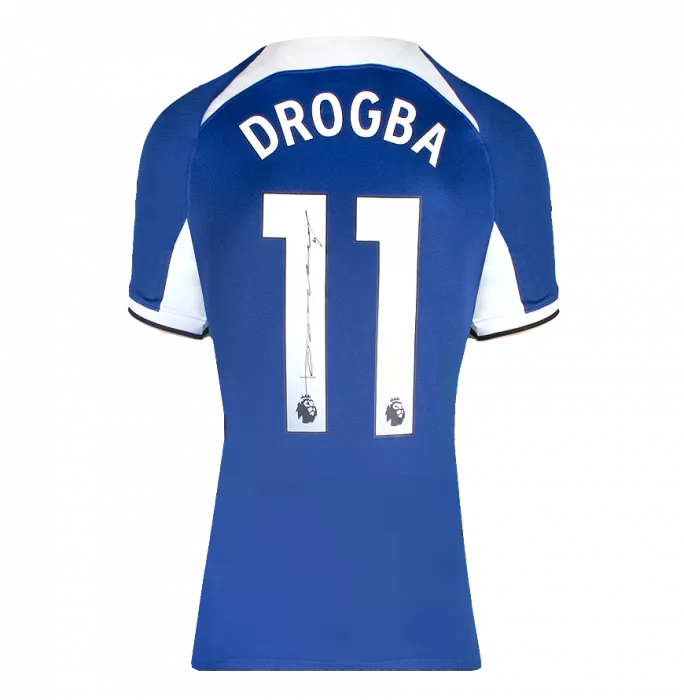 Didier Drogba Back Signed Chelsea 2023-24 Home Shirt In