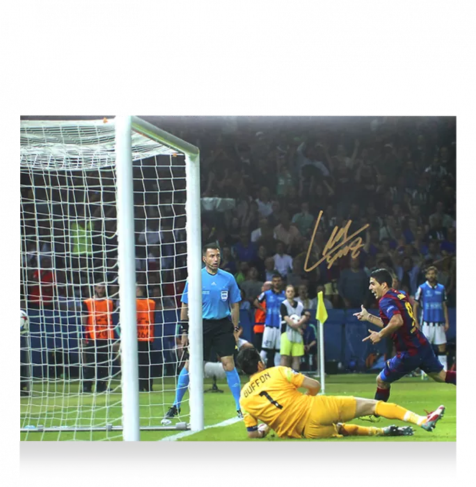 Luis Suarez Official FC Barcelona Signed and Framed Photo