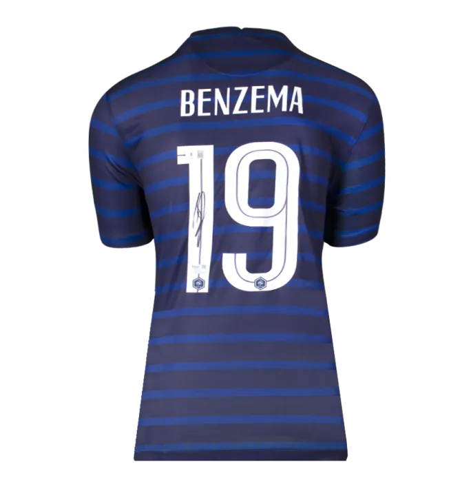 Karim Benzema Back Signed France 2020 Home Shirt In Classic Frame