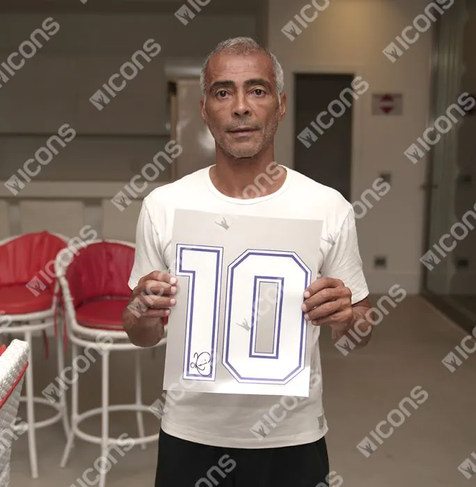 Romario Official UEFA Champions League Back Signed and Framed FC