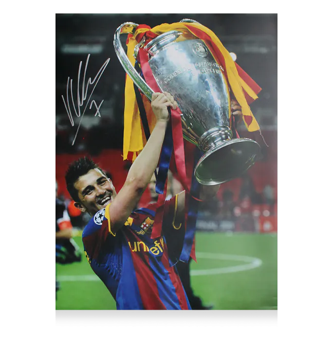 David Villa Official FC Barcelona Signed and Framed Photo: 2011