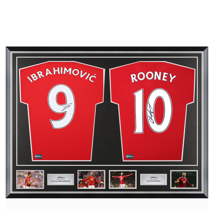 Zlatan Ibrahimovic & Wayne Rooney Signed Manchester United Shirts