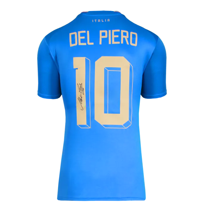 Alessandro Del Piero Back Signed Italy 2022-23 Home Shirt with Fan