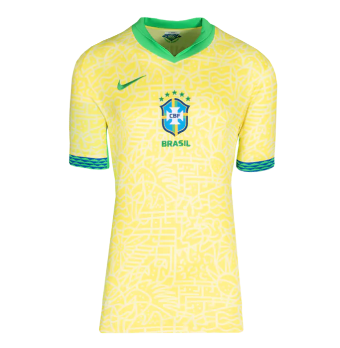 Casemiro Back Signed Brazil 2024 Home Shirt with Fan Style Number