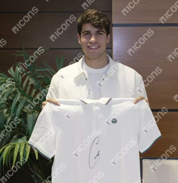 Carlos Alcaraz Signed Wimbledon Mens Core Pique Polo Shirt