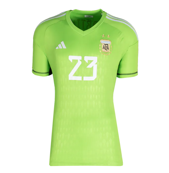 Emiliano Martinez Back Signed Argentina 2022 Home Goalkeeper Shirt