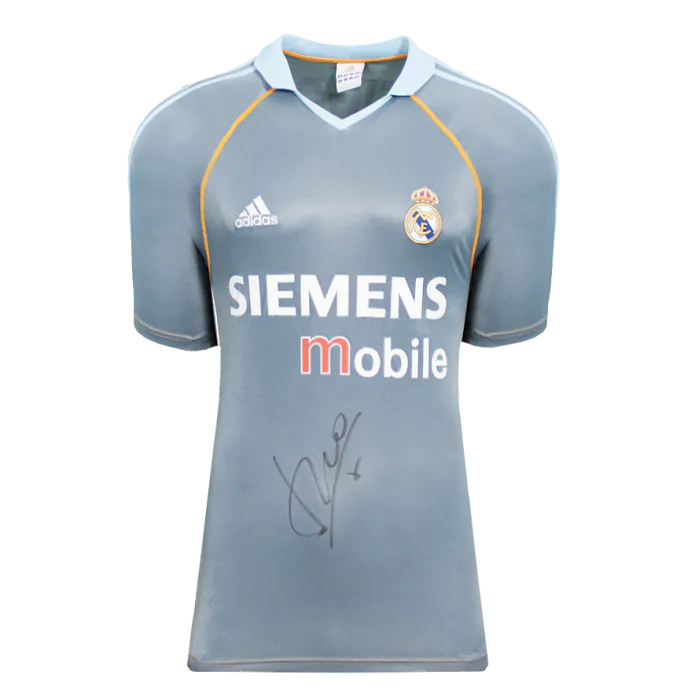 Luis Figo Front Signed Real Madrid 2003-04 Third Shirt In Classic