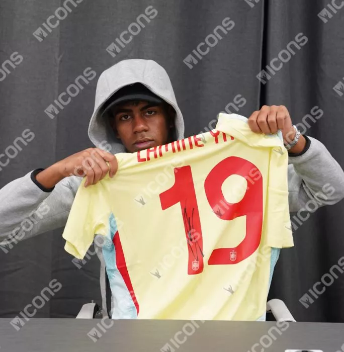 Lamine Yamal Back Signed Spain 2024 Away Shirt In Hero Frame