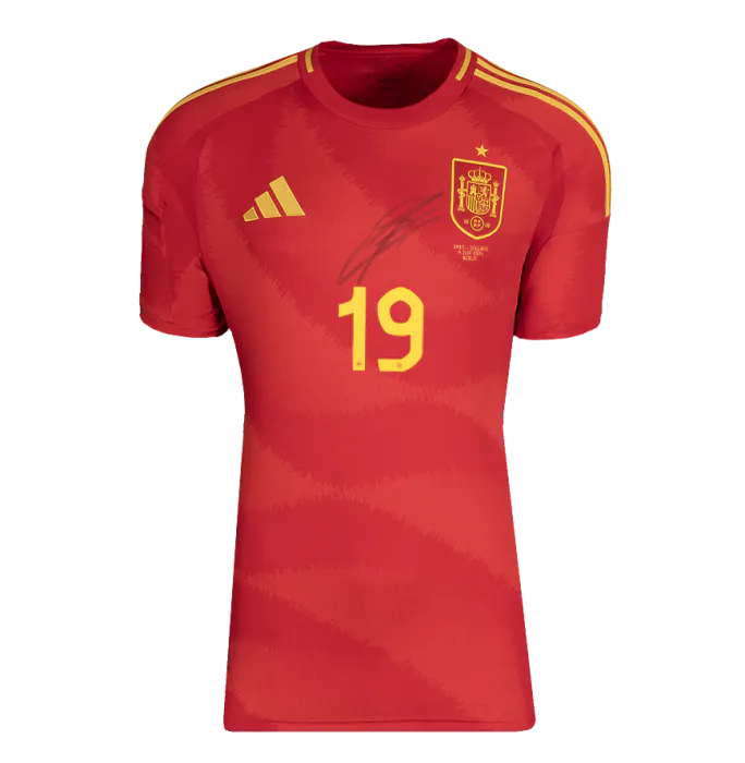 Lamine Yamal Front Signed Spain 2024 Home Shirt In Deluxe