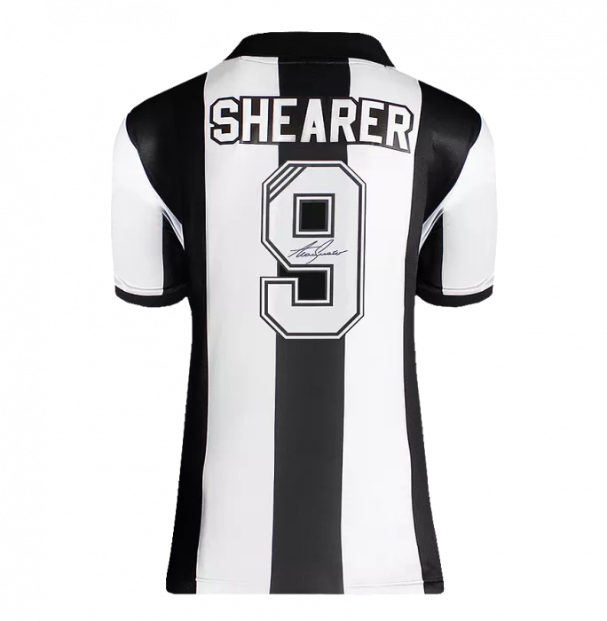 Alan Shearer Back Signed Newcastle United Retro Shirt In