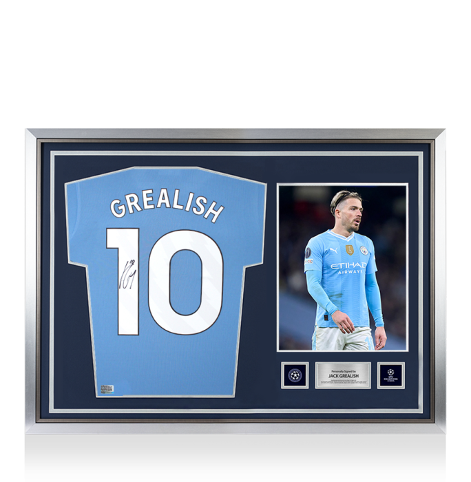 Jack Grealish Official UEFA Champions League Back Signed and Hero