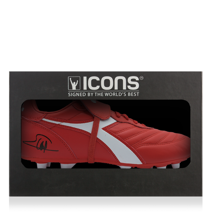 George Weah Signed Diadora Brasil Classico Football Boot In Deluxe