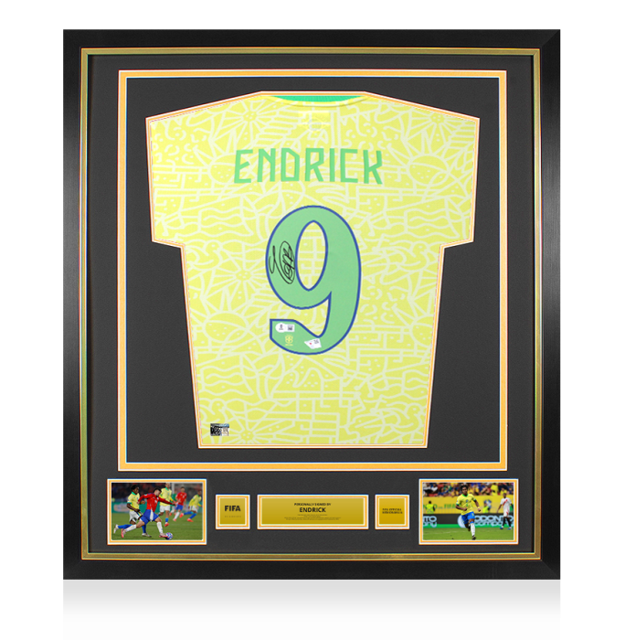 Endrick Official FIFA World Cup™ Back Signed and Framed Brazil