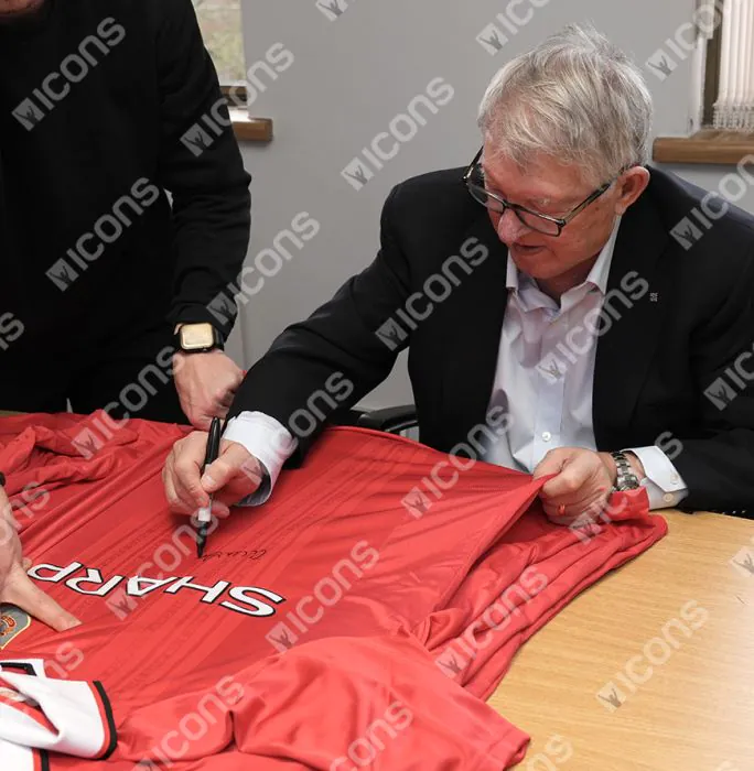 Sir Alex Ferguson Official Manchester United Front Signed and
