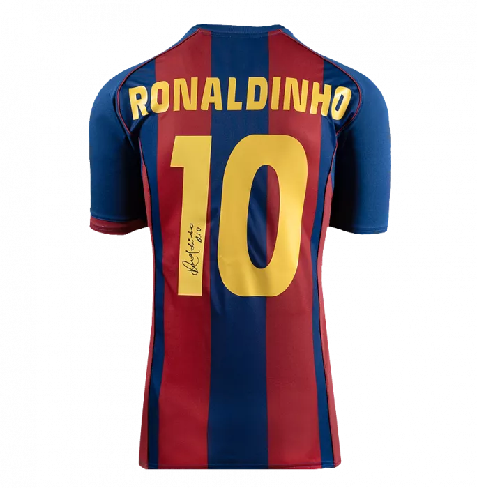 FCバルセロナ RONALDINHO 10 2004-2005ホームユニフォーム 2004-05 Barcelona Home Shirt Ronaldinho #10 - 10/10 - (S)