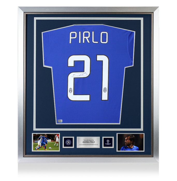 ユベントス PIRLO 直筆サイン入りユニフォーム21番 Buy Andrea Pirlo Official UEFA Champions League Back autographed