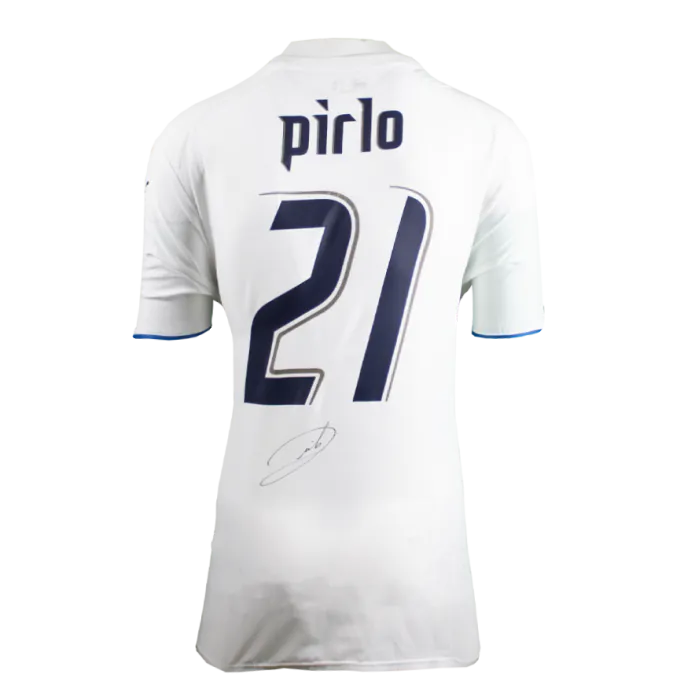 Andrea Pirlo Back Signed Italy 2006 Away Shirt In Classic Frame