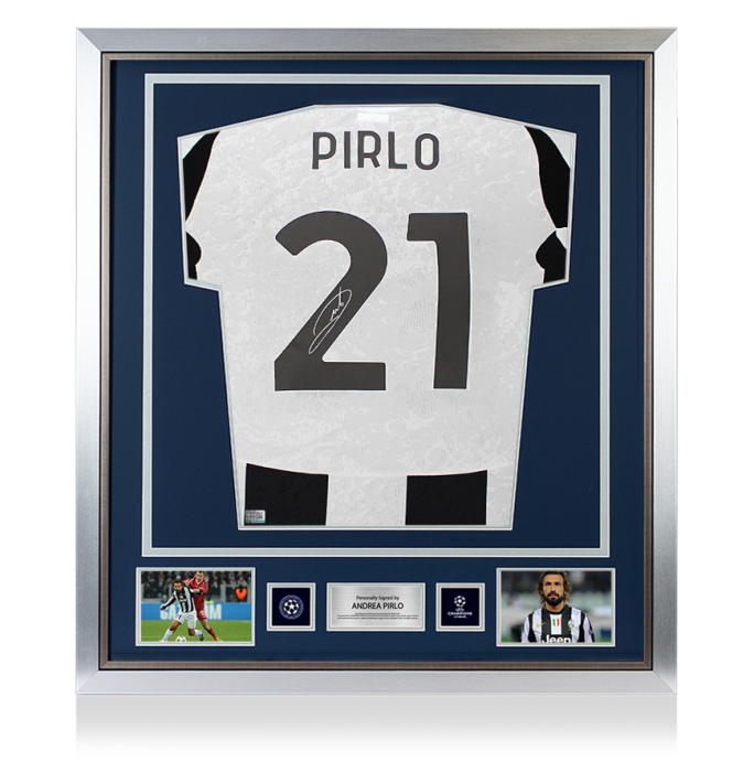 Andrea Pirlo Official UEFA Champions League Back Signed and Framed