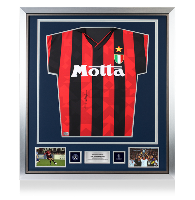 Paolo Maldini Official UEFA Champions League Front Signed and