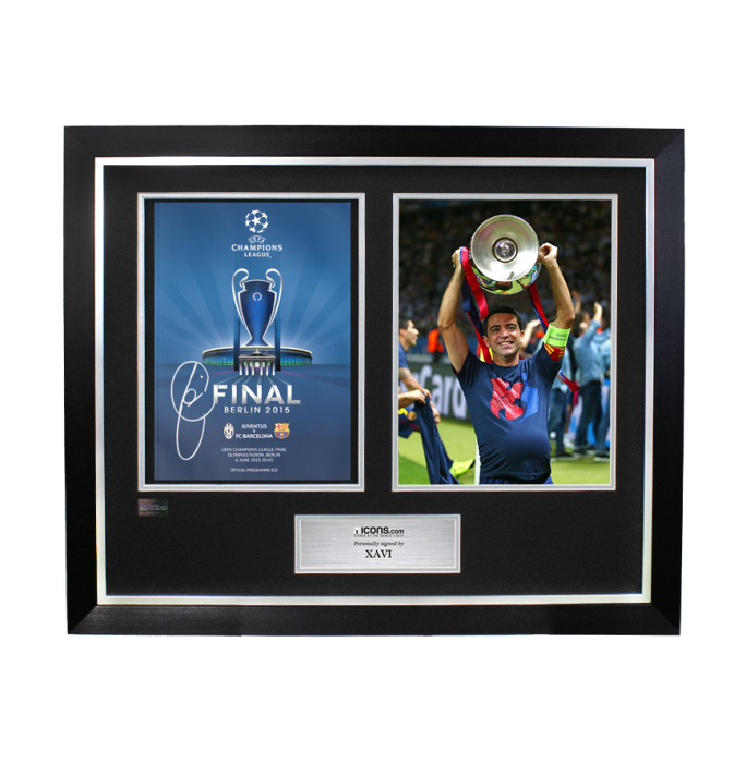 Xavi Signed and Framed 2015 UEFA Champions League Final Programme