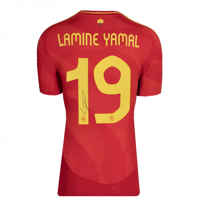 Lamine Yamal Back Signed Spain 2024-25 Home Shirt In Classic
