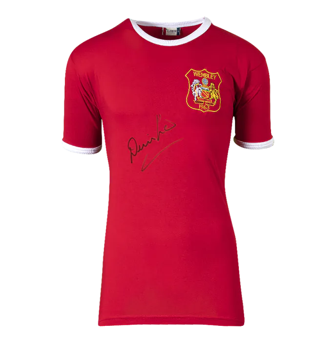 Denis Law Official Manchester United Front Signed and Framed 1963