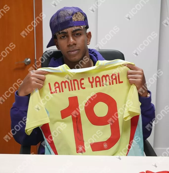 Lamine Yamal Back Signed Spain Authentic 2024-25 Away Shirt