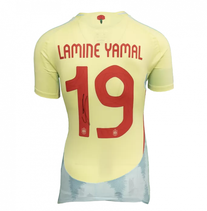 Lamine Yamal Back Signed Spain Authentic 2024-25 Away Shirt