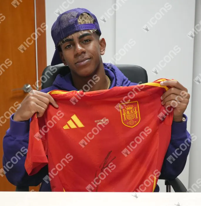 Maillot Espagne Lamine Yamal 2024-25 - Dédicacé/Signé - Certificat Icons