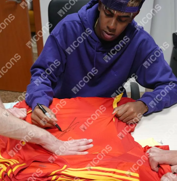 Lamine Yamal Front Signed Spain 2024-25 Home Shirt In