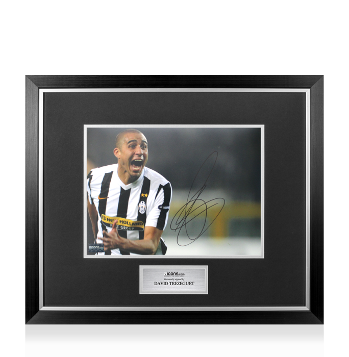 David Trezeguet Signed Juventus Photo In Premium Photo Frame