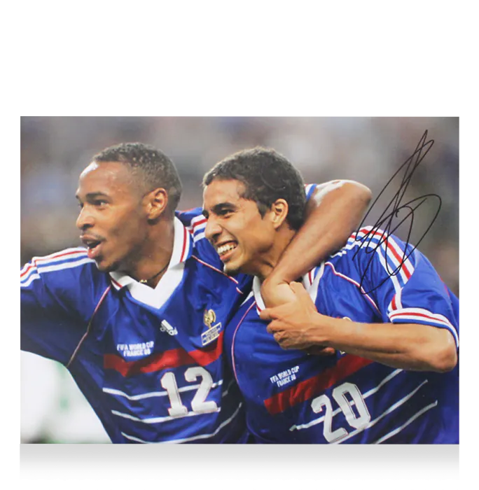 David Trezeguet Signed France Photo In Black Wooden Frame