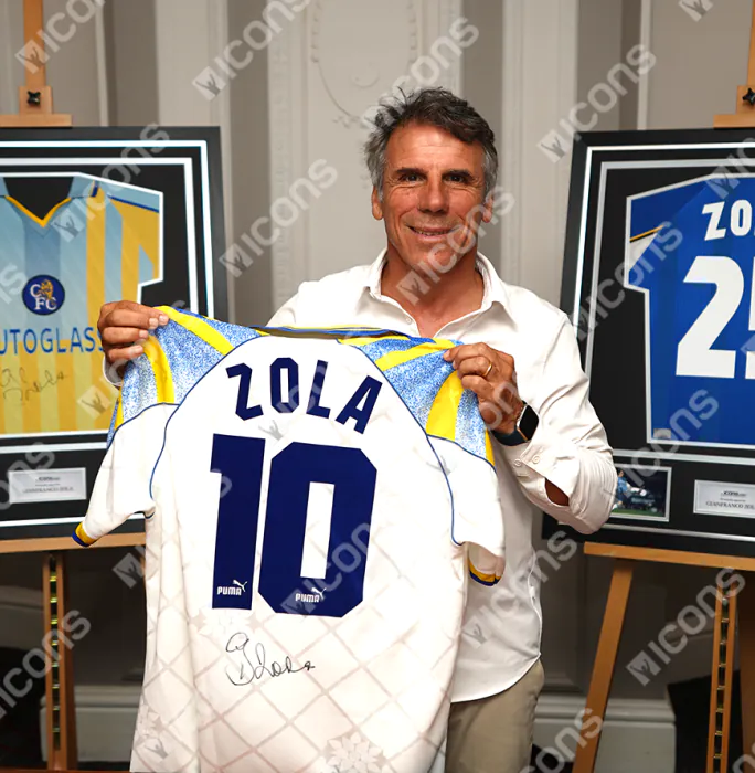 Gianfranco Zola Back Signed Parma Calcio 1913 1995-97 Home Shirt
