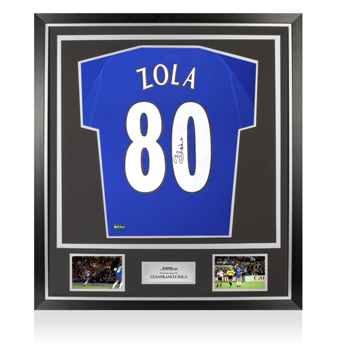 Gianfranco Zola Back Signed Chelsea 2000 Home Shirt: 80 Goals