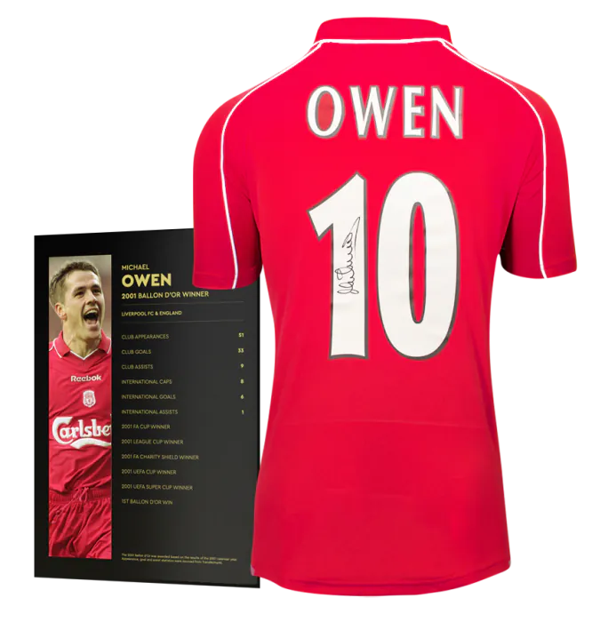 Michael Owen Official Ballon d'Or™ Back Signed Liverpool FC 2000
