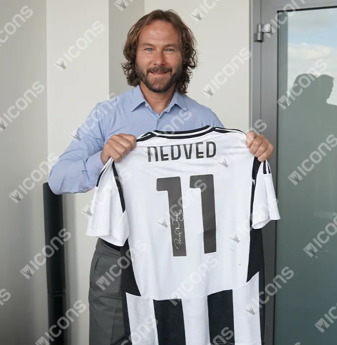 Pavel Nedved Official UEFA Champions League Back Signed and Framed