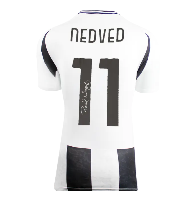 Pavel Nedved Back Signed Juventus 2024-25 Home Shirt with Fan
