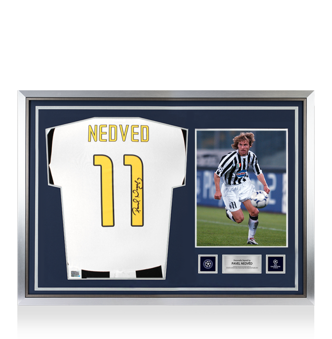 Pavel Nedved Official UEFA Champions League Signed and Hero Framed