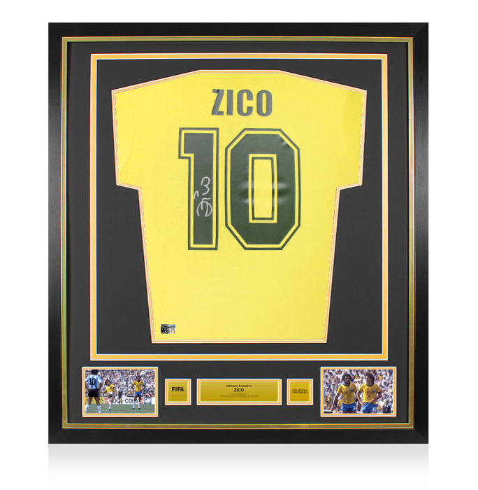 Zico Official FIFA World Cup™Back Signed and Framed Brazil 1982
