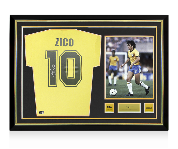 Zico Official FIFA World Cup™Back Signed and Hero Framed Brazil