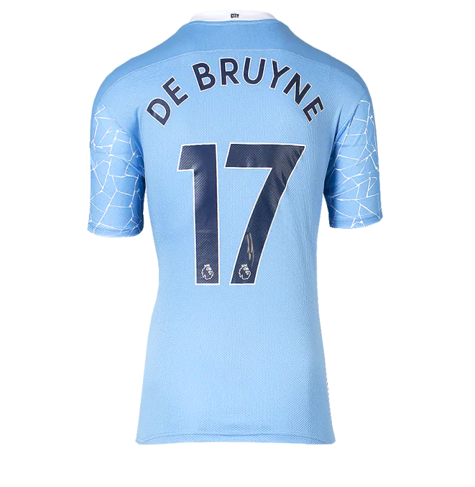 Kevin De Bruyne Back Signed Manchester City 2020-21 Home Shirt In